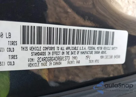 2013 Dodge Grand Caravan Se from USA, damaged, VIN 2C4RDGBG4DR601373